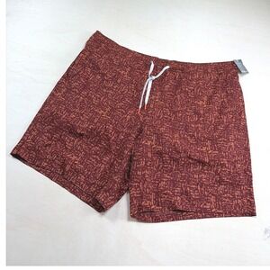 Eddie Bauer Watercross Trailcool Shorts Mens XL Dark Sable Abstract Print NWT